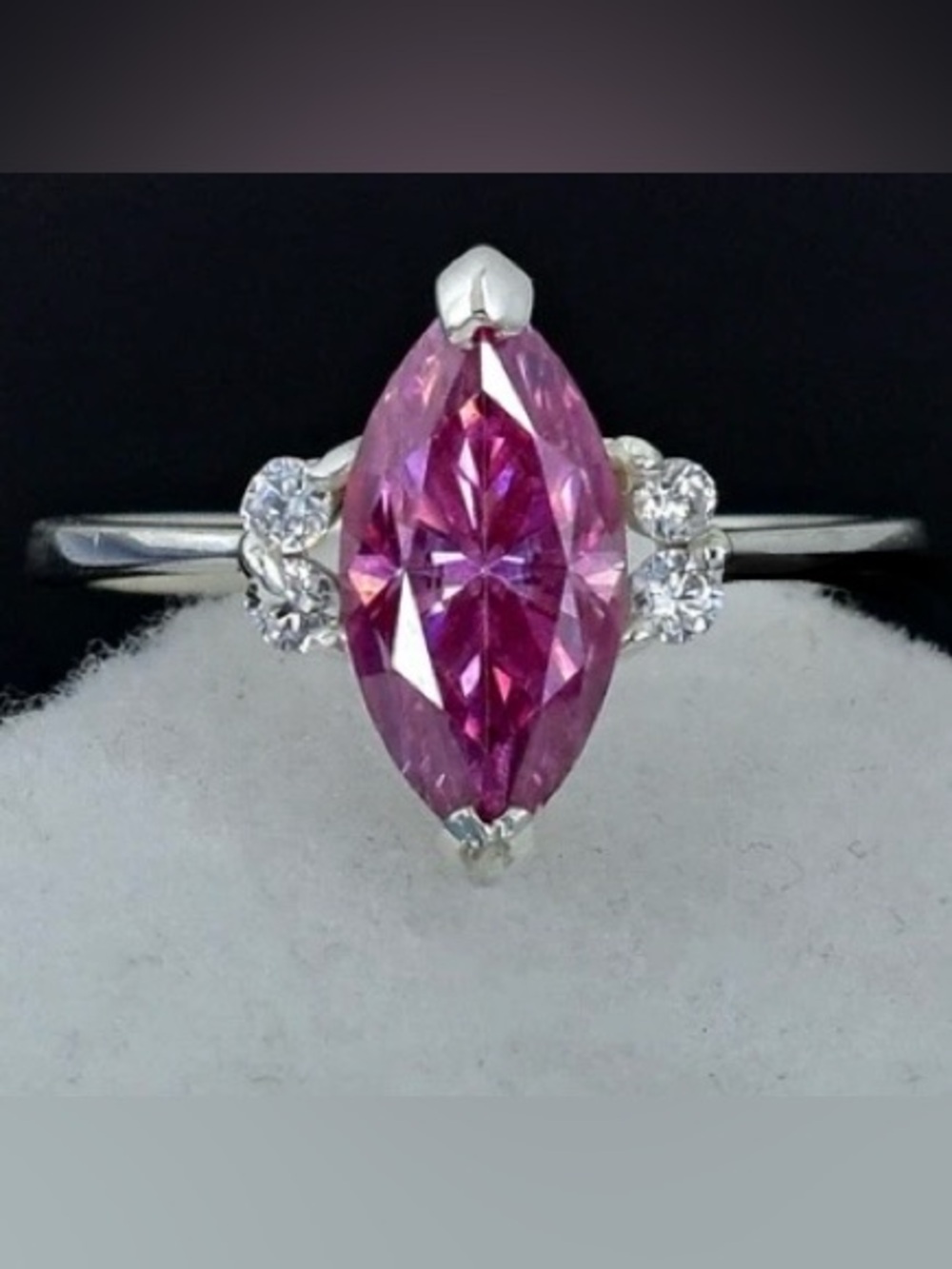 Certified 2ct Diamond Pink white Diamond accents Sterling silver 925 - Picture 2 of 2